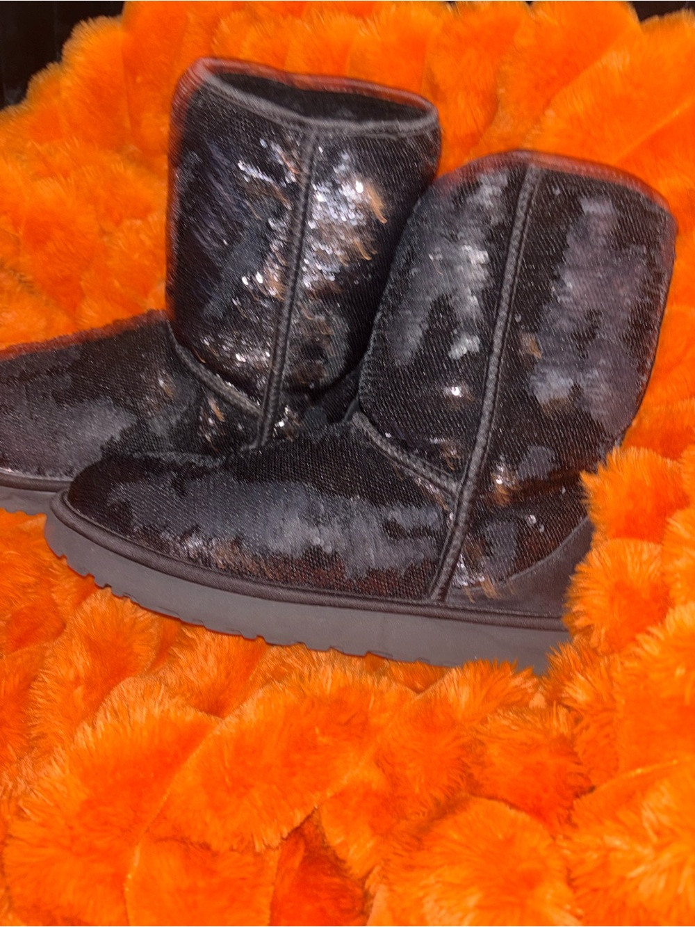 UGG Black Sequin Short Winter Boots - Women's